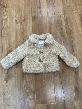 Zara Kids Sherpa Teddy Toggle Jacket